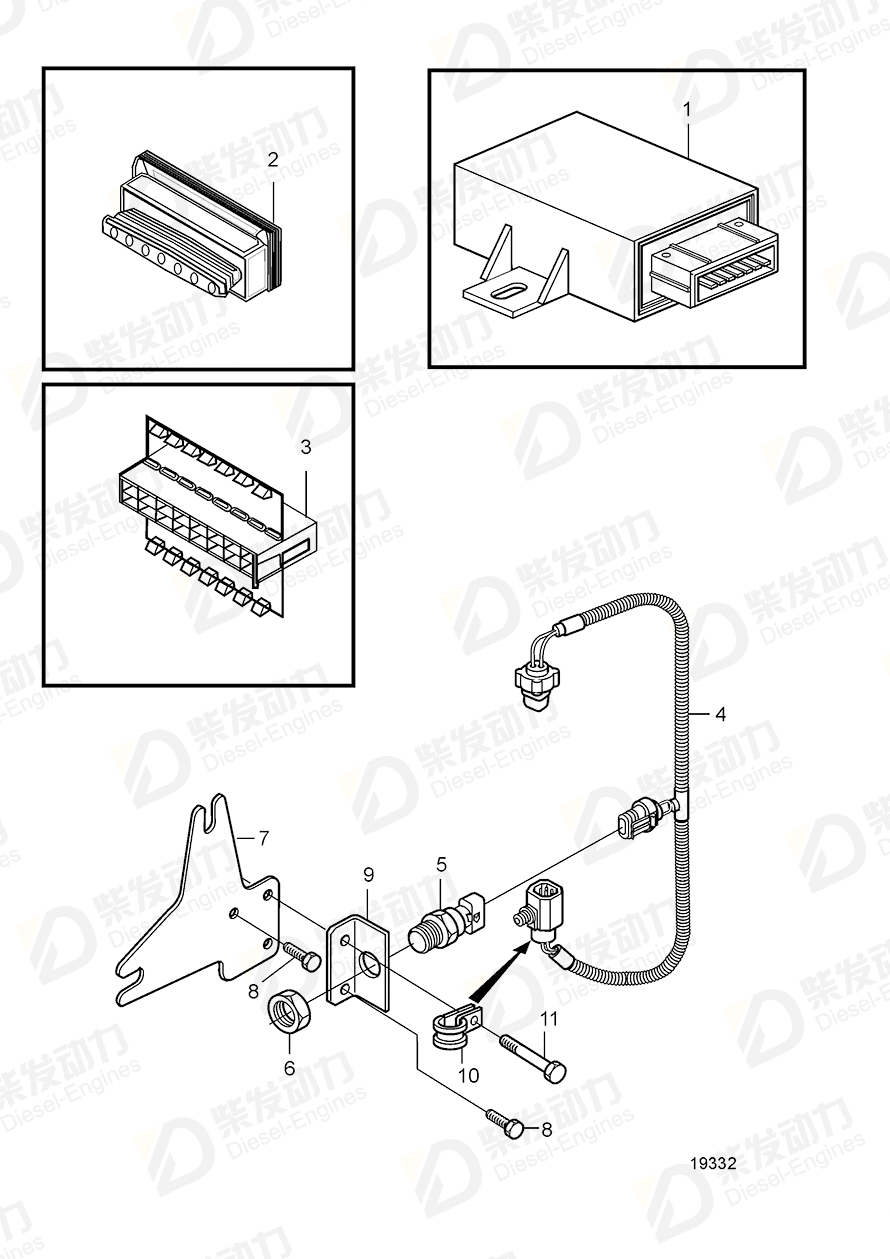 volvo penta Connector 20491254 Drawing volvo penta Connector 20491254 Drawing